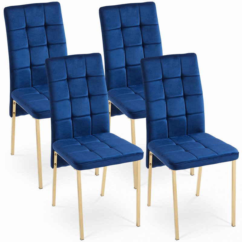 Velvet High Back Nordic Dining Chair, Gold