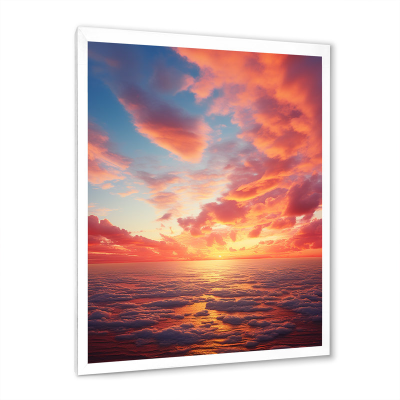 «Tillery Ocean Sunrise» sur toile, H 20 po x l 12 po x P 1 po, Cadre photo blanc