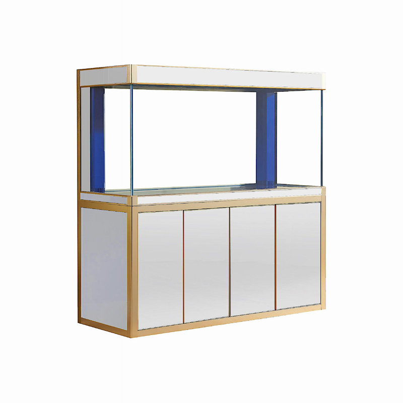 Réservoir d'aquarium rectangulaire, Blanc / Doré, 220 gallons (H 61 po x l 69,3 po x P 23,6 po)