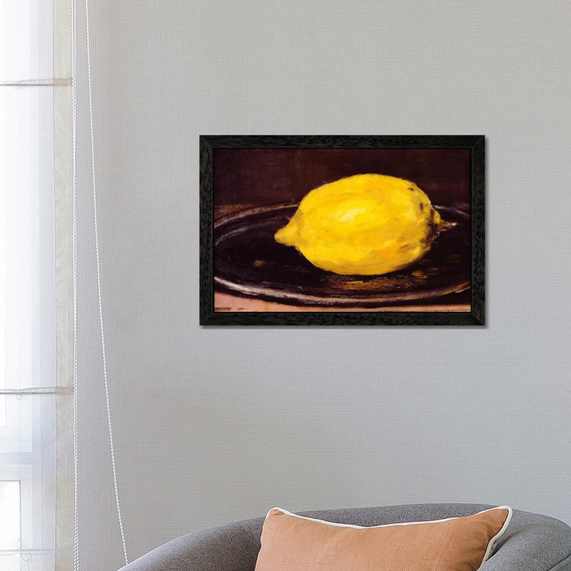 The Lemon by Edouard Manet - Painting on Canvas, 101.6 cm H x 66.04 cm W, Black Floater Framed