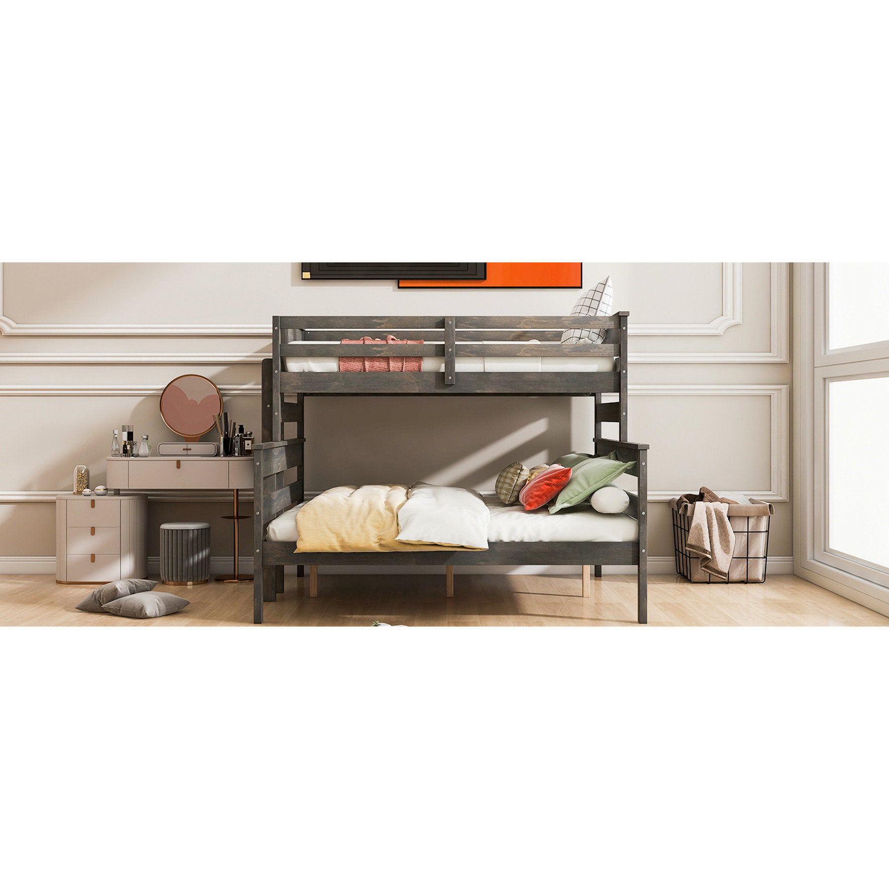 Ophelia & Co. Twin Xl Over Queen Bunk Bed With - Bedroom Disassemble ...