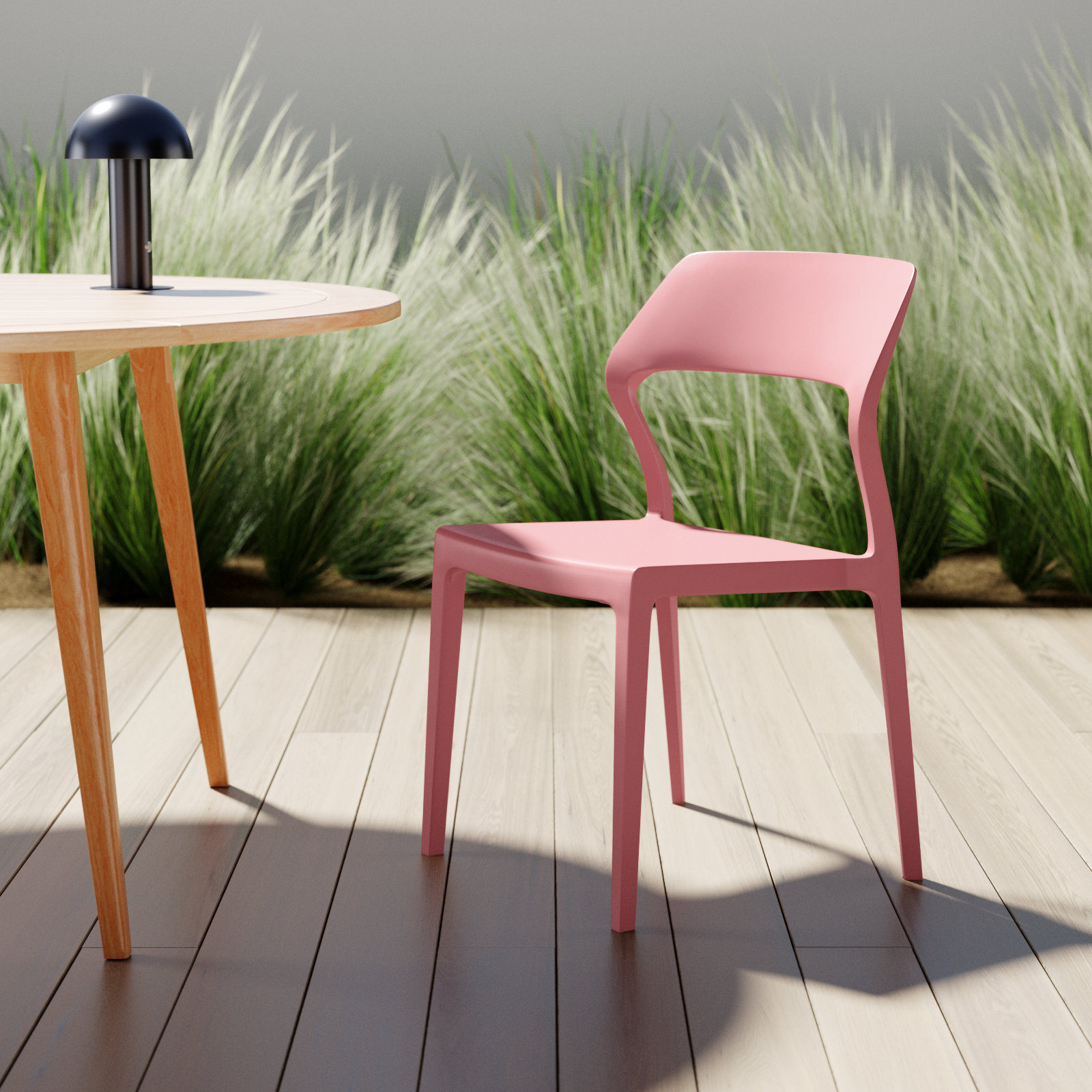 Farrah Stackable Patio Side Chair, Marsala