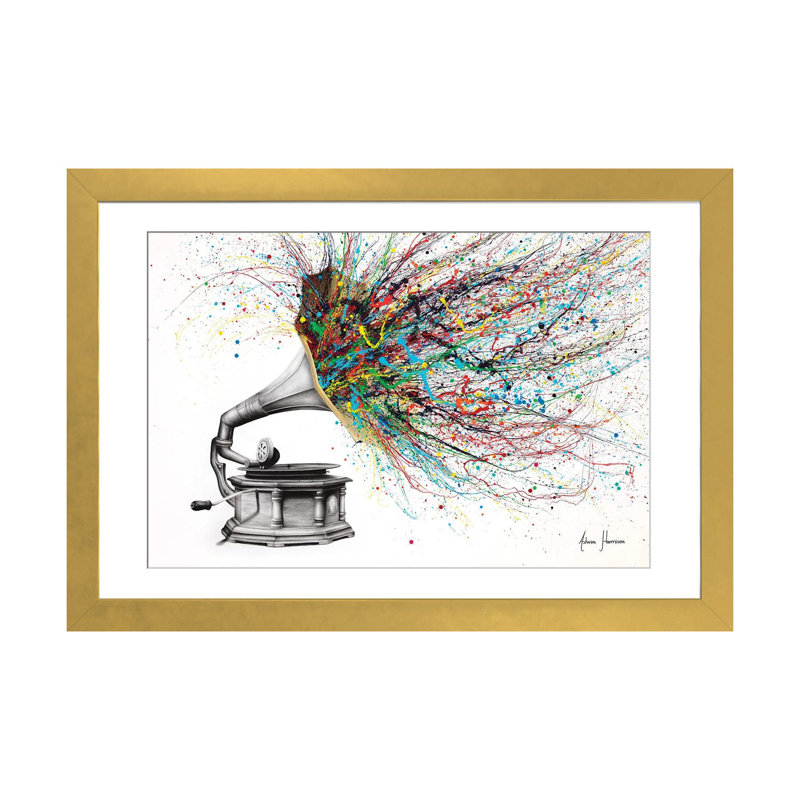 «Radical Rhapsody» par Ashvin Harrison, reproduction, H 24 po x l 32 po x P 1 po, Papier avec cadre doré, Oui