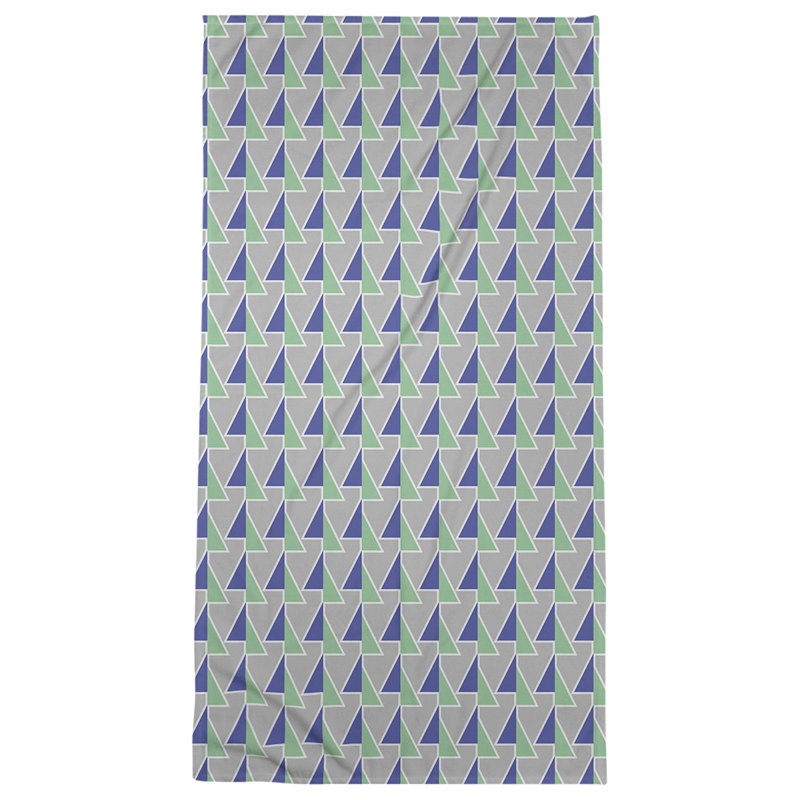 Serviette de bain Jordao, Vert, bleu et gris