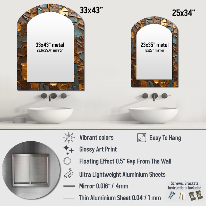Tree Illusions Fantasy - Miroir mural moderne, 43 po x 33 po