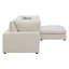 Canapé d'angle en L 4 pièces Rhette beige, avec pouf et coussins décoratifs