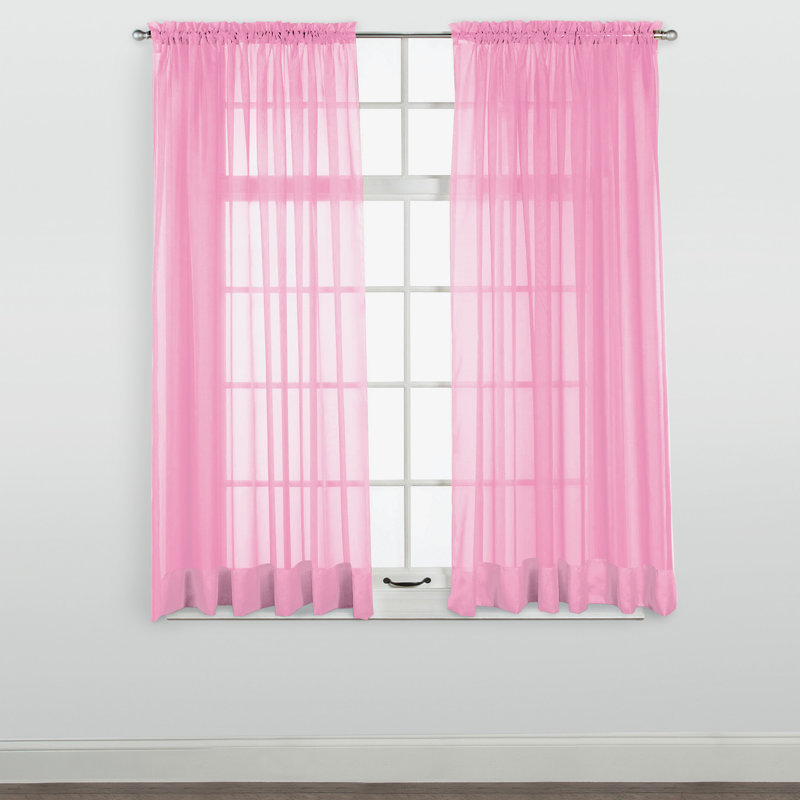White Sheer Polyester Rod Pocket Window Curtain Panel 60" x 63"