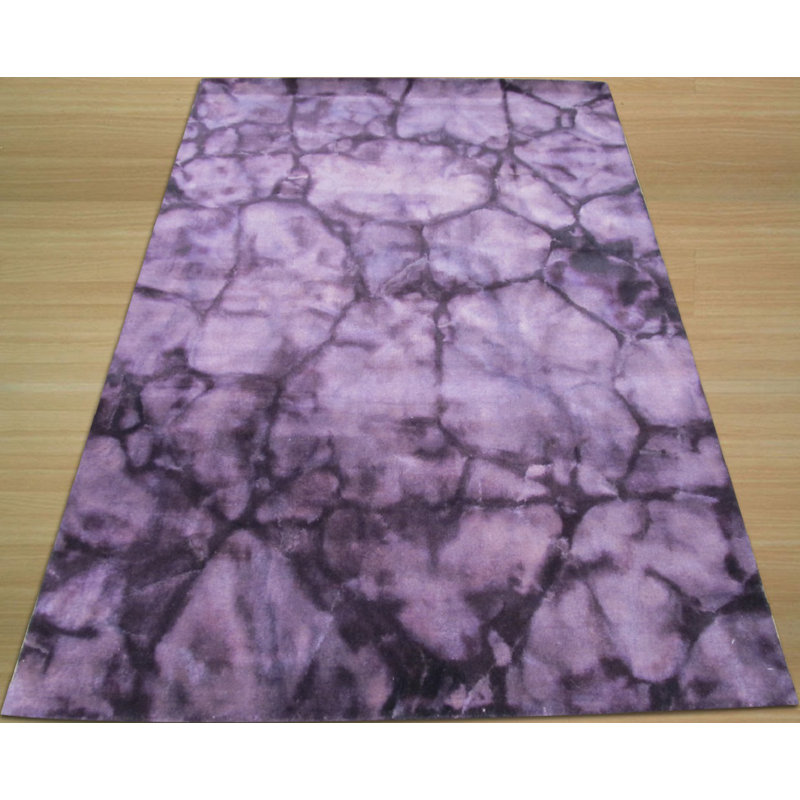 Luthersville Purple Hand Knotted Wool Contemporary Abstract Handmade Area Rug, Runner 2' x 12'