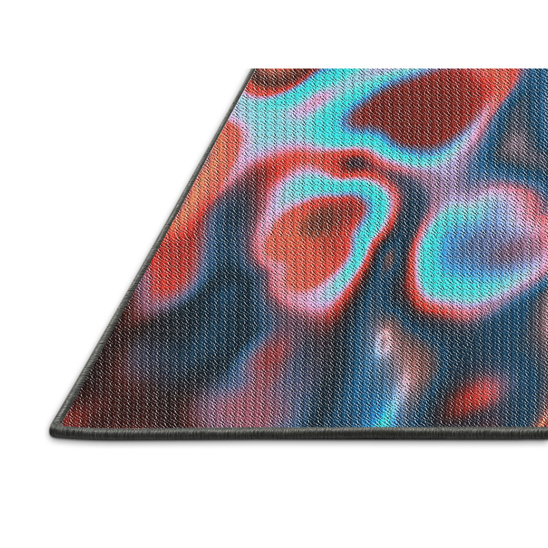 Tapis décoratif orange abstraite, Rectangle 8 pi x 10 pi