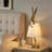 16" Modern Antique Brass Rabbit Resin Table Lamp Cute Vintage Decorative Gift For Bedroom Nightstand Living Room-1263793482