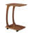 Solid Wood End Table With Rolling Wheels, C Shaped Side Table, TV Tray Table, Couch Table That Slide Under For Small Space, Living Room, Bedroom (Walnut)