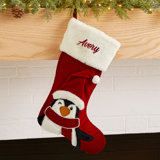 Classic Wintertime Penguin Personalized Christmas Stocking