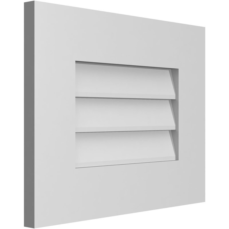 Vent à pignon rectangulaire en uréthane non-fonctionnel, H 14 po x l 18 po x P 1 po