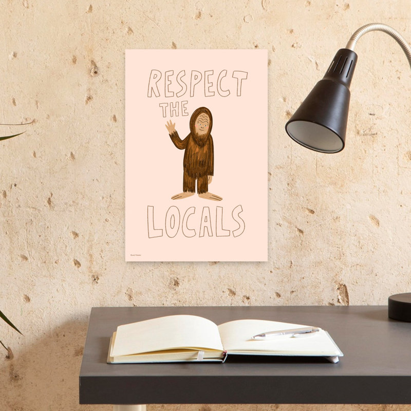 «Respect The Locals», fantaisiste, forêt contemporaine, art mural, H 18 po x l 12 po