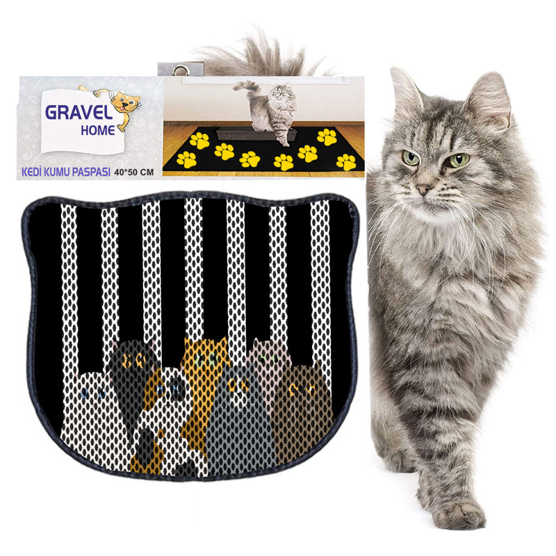 Durable Cat Litter Mat, 15.7 x 19.7 inches | 50% PVC / 50% Polyester, Machine Washable & Vacuum Friendly | Perfect for Easy Cleanup, Non-Slip Design to Keep Your Home Clean & Fresh, Ideal for Pet Owners
