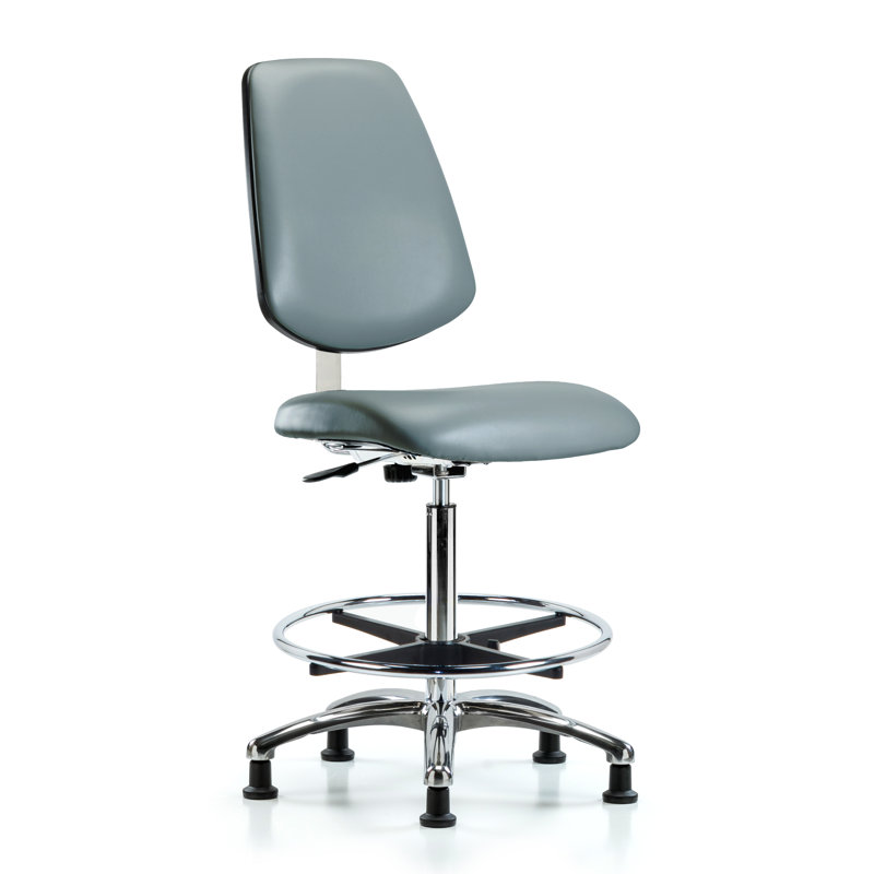 Chaise de travail ergonomique Merridy, Bleu clair, Patins