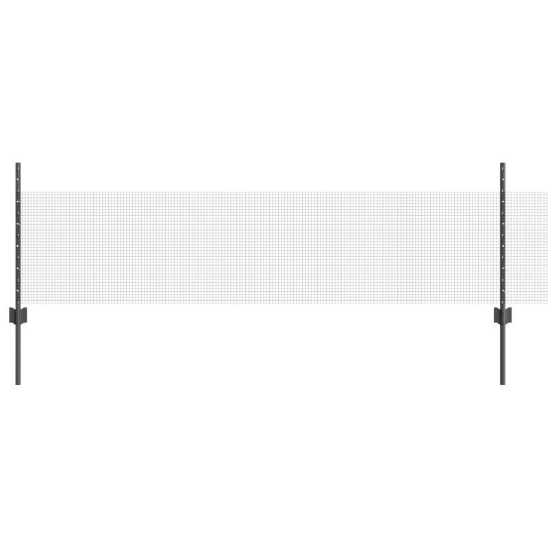 Fence with Post Segment Outdoor Barrier Garden Terrace Divider Boundary, Grey, 50cm H x 2500cm W x 1.2cm D