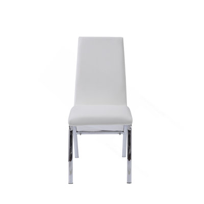 Pervis Synthetic Leather & Chrome Finish Side Chair (Set Of 2)