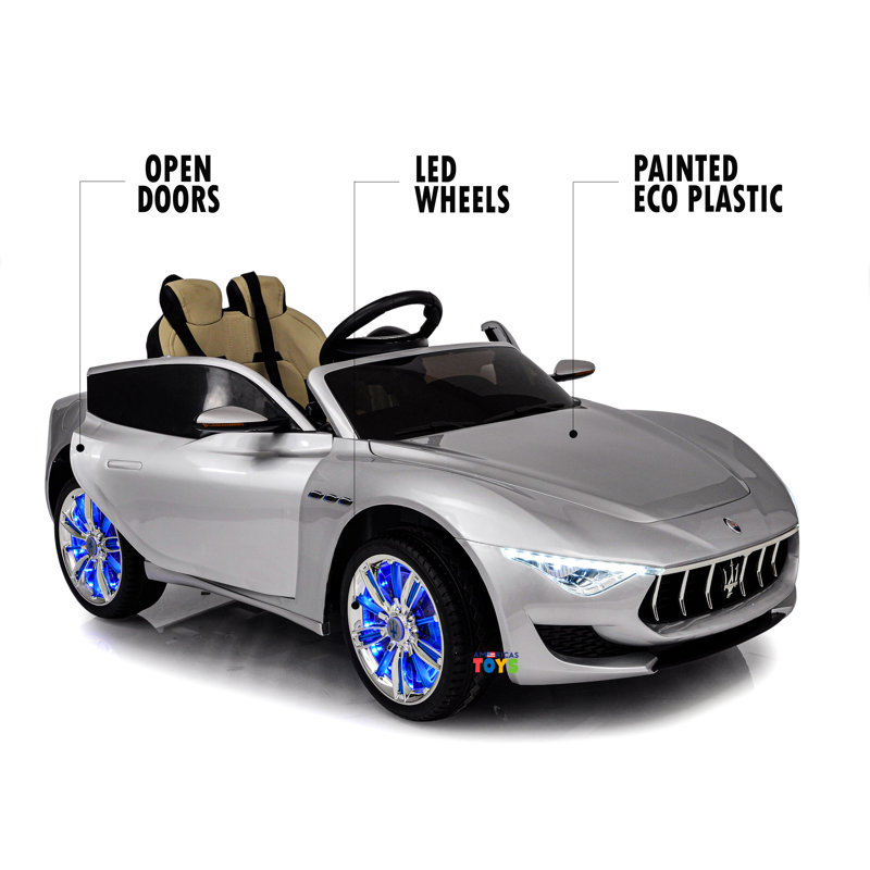 Americas Toys Project 1-Seat Ride On Car With Mp4 Touch Screen, LED wheels, Silver