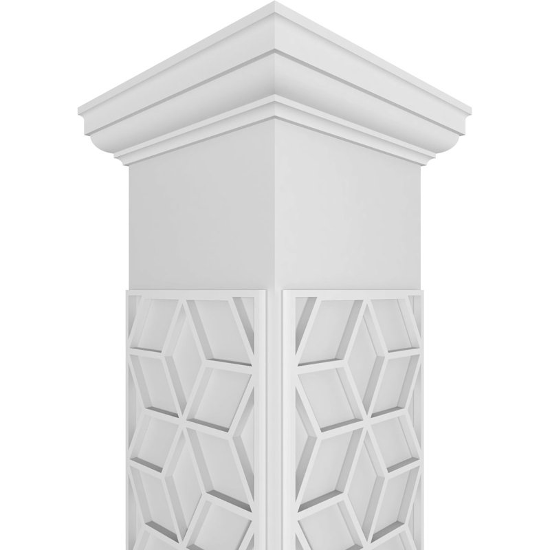 Colonne carrée classique non fuselée Craftsman avec base toscane et base toscane, H 108 po x l 7,625 po x P 7,625 po
