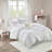 White Printed Plush Comforter Set with Throw Pillow-113931141