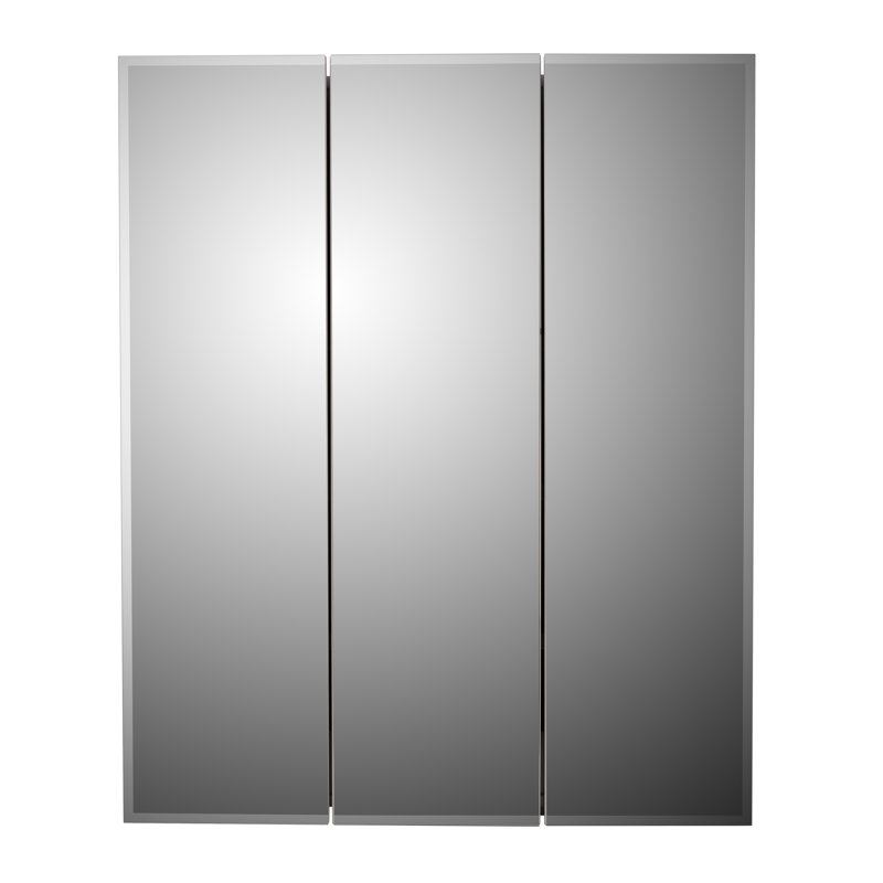 Deandre Tri-View Medicine Cabinet, 30" H x 24" W, Beveled Edge