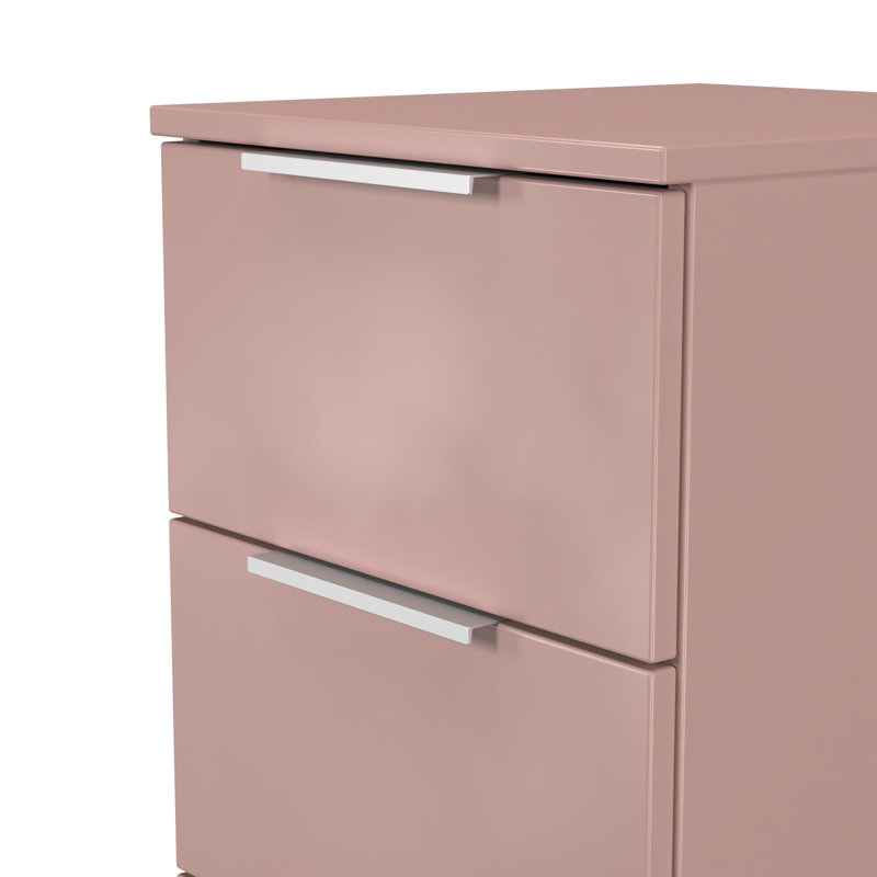 Plymouth 37cm W Manufactured Wood Bedside Table, Pink