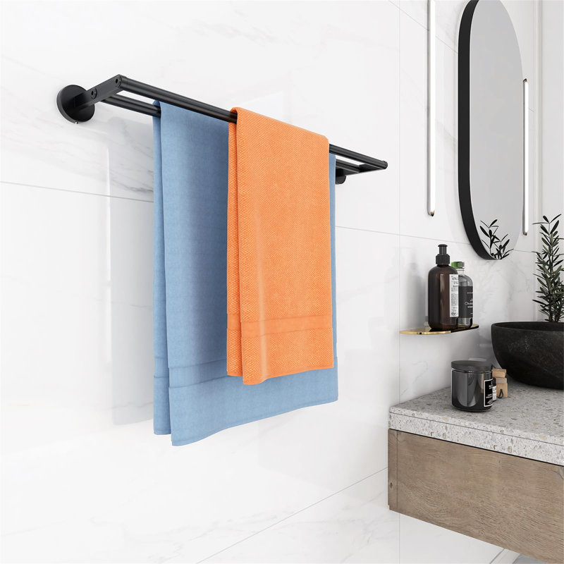 Bushweller Wall Towel Rack, Black