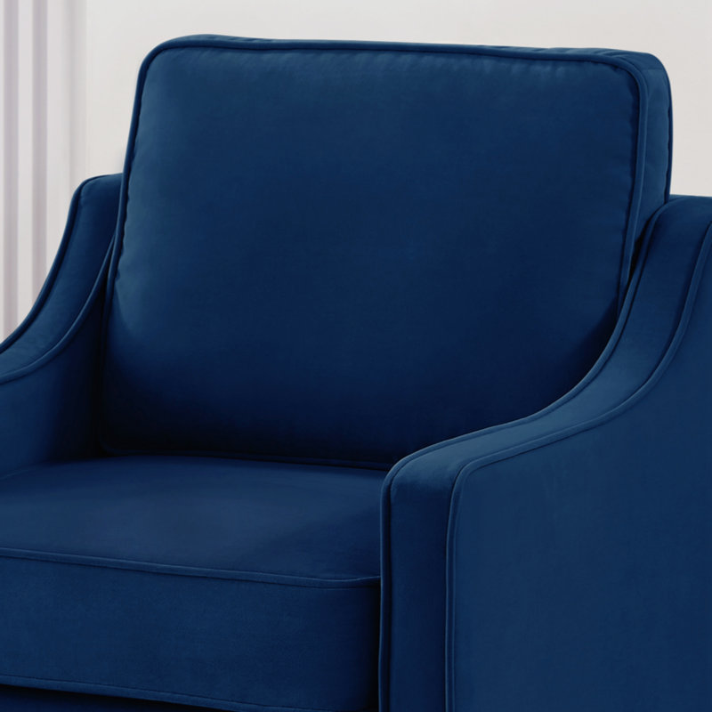 Canapé Vallen, Velours marine, H 34,25 po x l 29 po x P 29 po, 1
