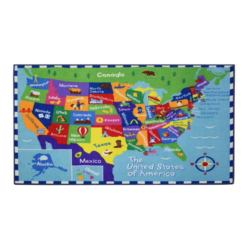 Tapis de jeu éducatif Wildkin pour enfants - antidérapant, nylon durable, tapis d'apprentissage amusant