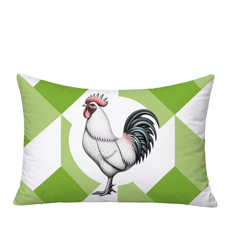 Oreiller réversible intérieur / extérieur Rooster, 25 x 18, Vert printanier
