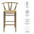 Amish Wood Bar Stool In Weathered Grey Teak-108891650-108891646