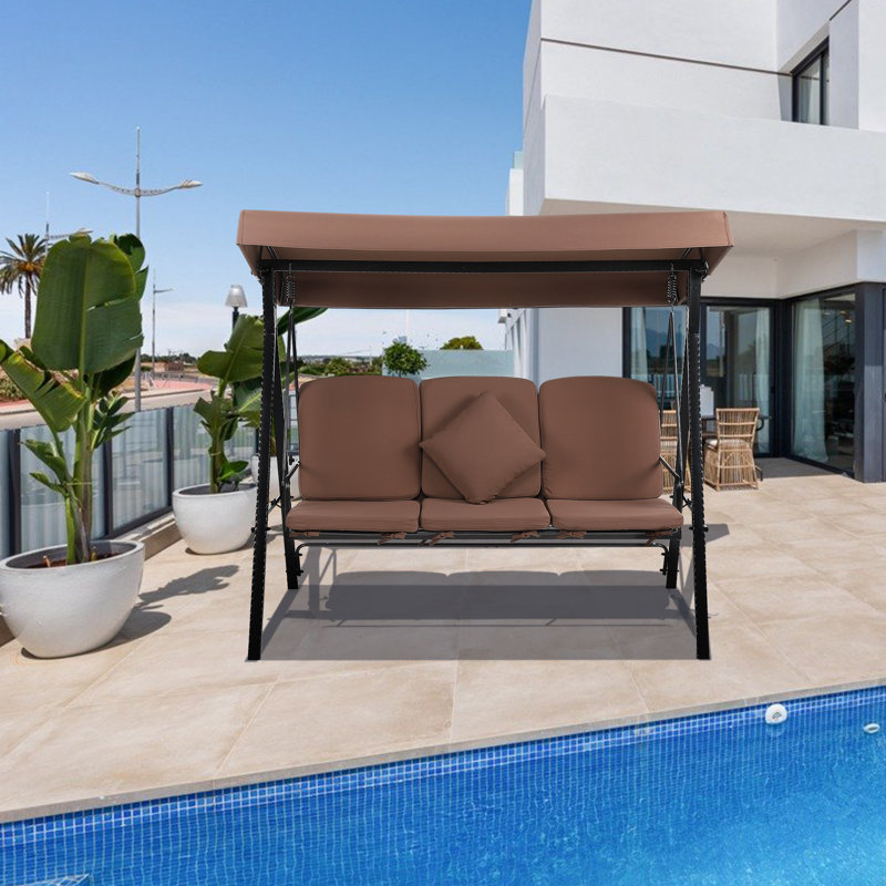 Chaise longue d'extérieur en acier inoxydable Tenbury, Brun