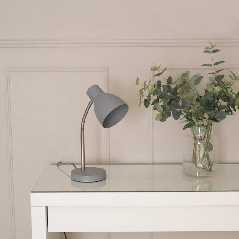 Rhyda Metal Table Lamp, No, Grey