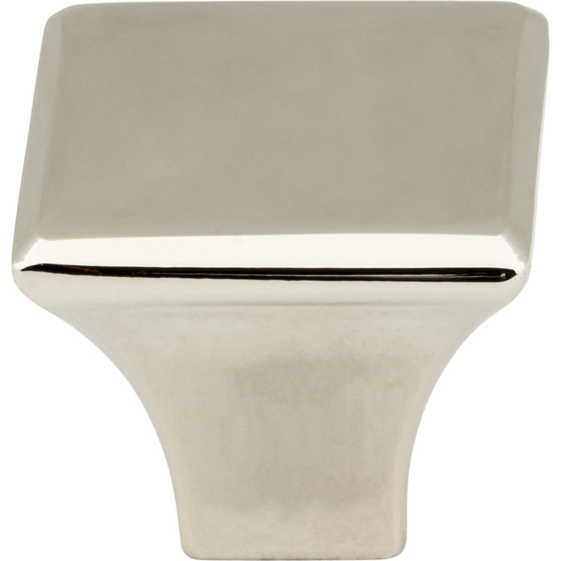 Marlo Square Knob, Polished Nickel, 1"