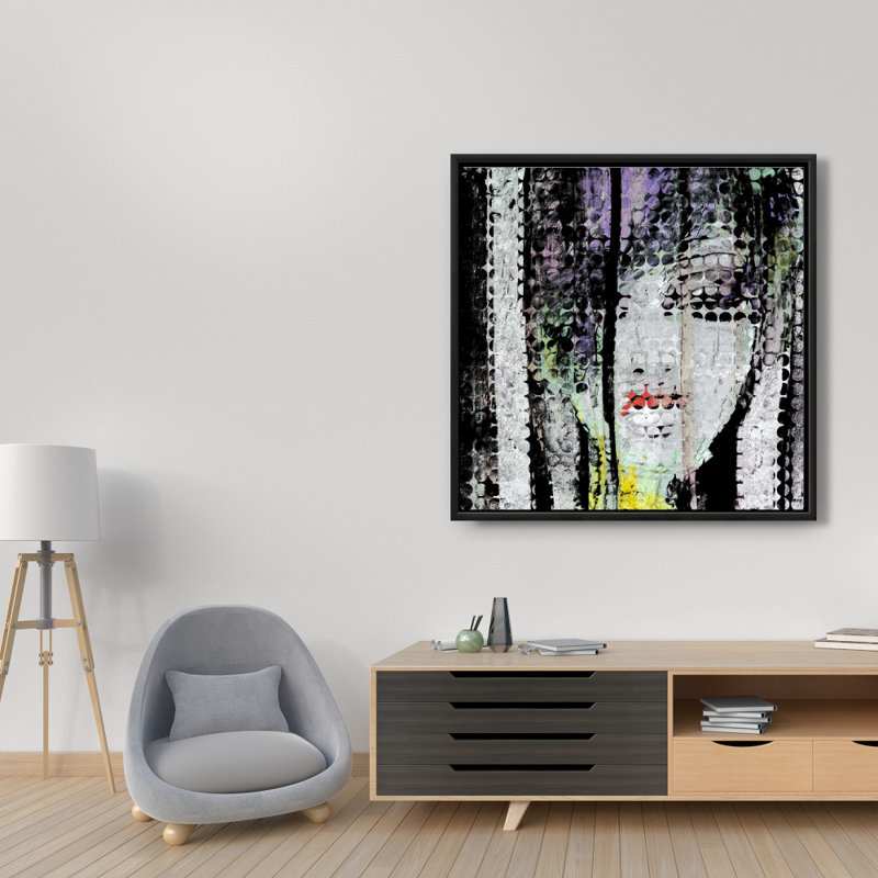 Art abstrait sur toile encadrée rose