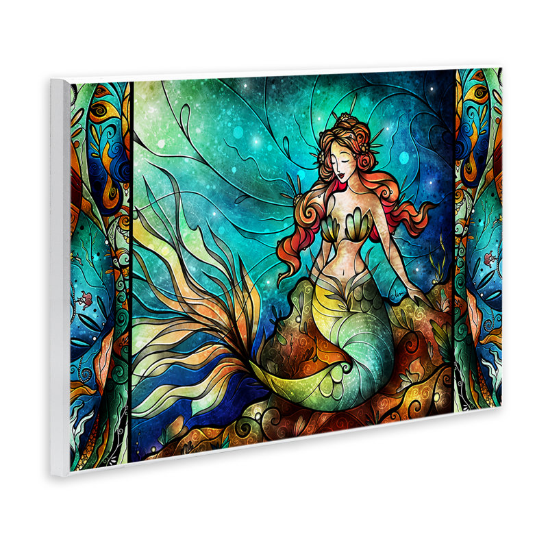 Élégante plaque murale sirène assise, design par Mandie Manzano, H 10 po x l 15 po
