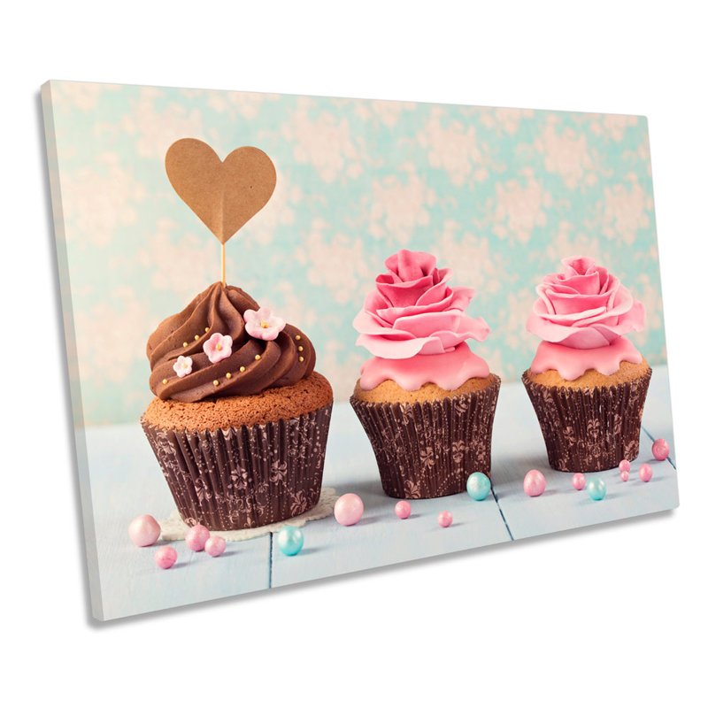 Cup Cakes Kitchen - Wrapped Canvas Print, 50.8cm H x 76.2cm W x 2cm D