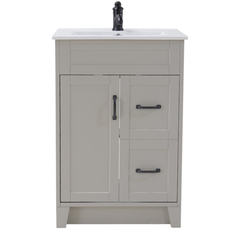 Ensemble de meuble-lavabo simple 24 po Lucan, Gris clair