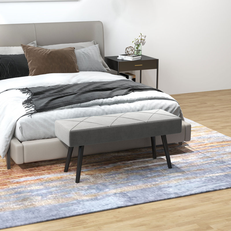 Banc rembourré en velours Lameer