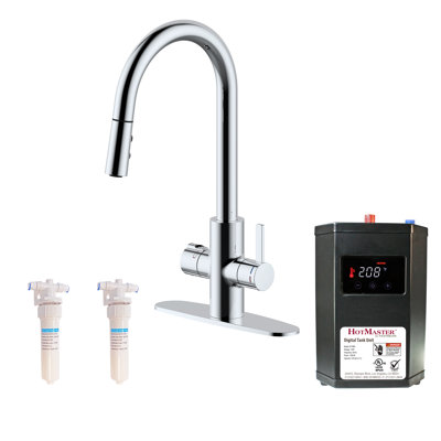 HotMaster 4-In-1 Pull Down Single Handle Kitchen Faucet