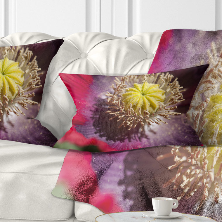 Coussin lombaire photo flowerswork coloré brun