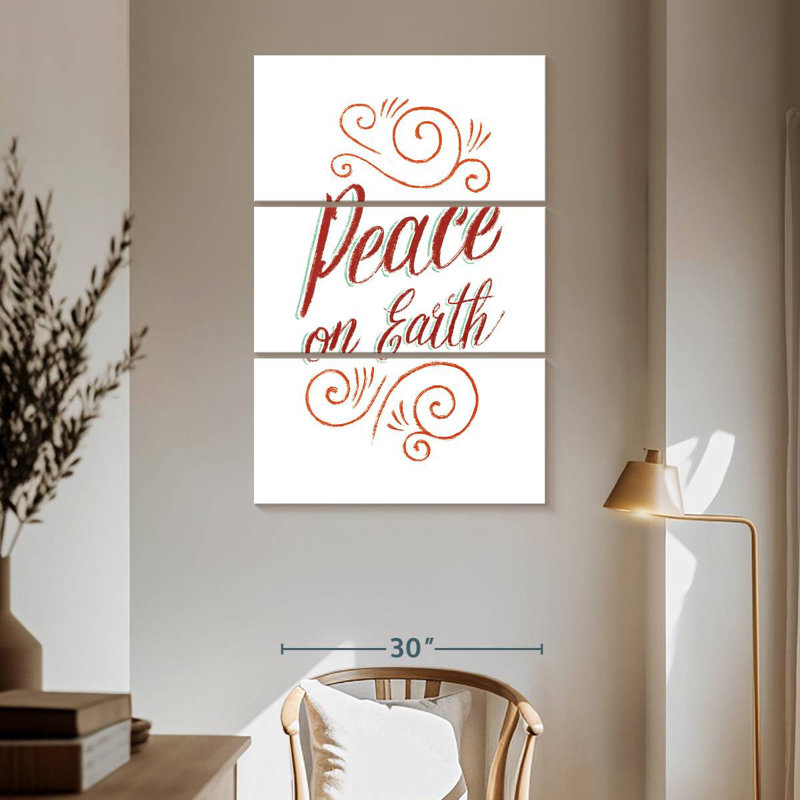 Tergel Peace On Earth Script, 65" H x 42" W