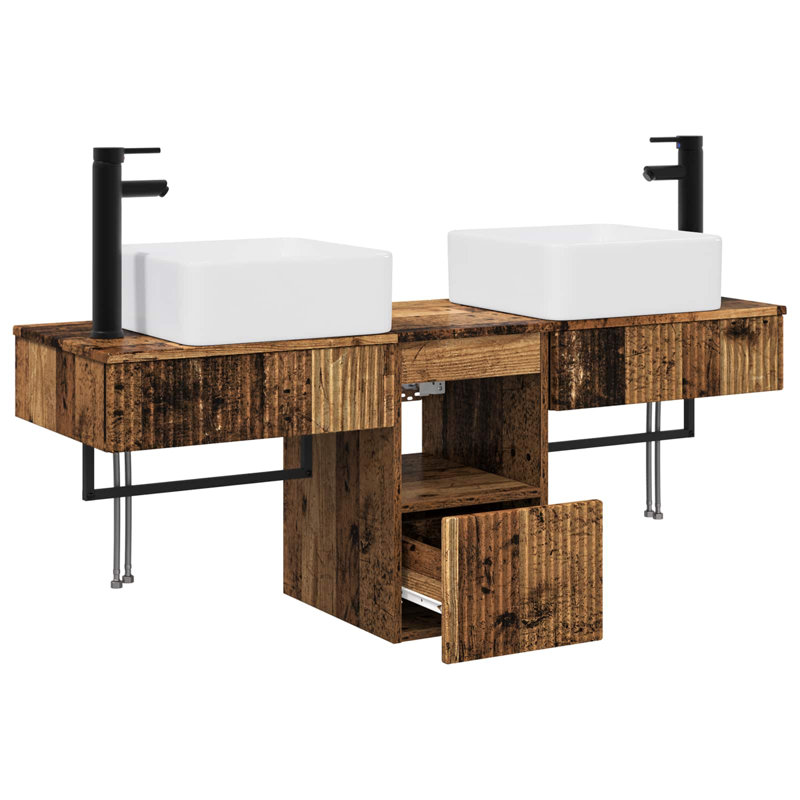 Bathroom Furniture Suite, Dark Wood