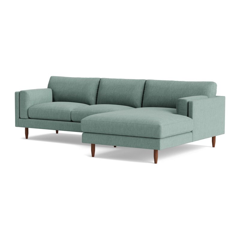 Skinny Fat Chaise Sectional, Performance Weave - Spa, Right Hand Facing