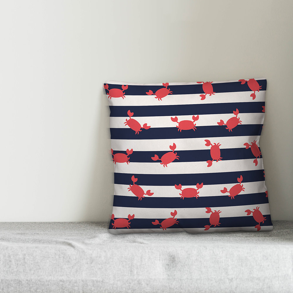  Crabby Stripes Indoor/Outdoor Throw Pillow Designs Direct Creative Group 