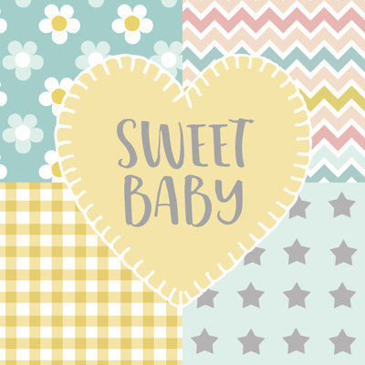 Baby Quilt I Sweet Baby 1 Piece Wrapped Canvas Wall Art