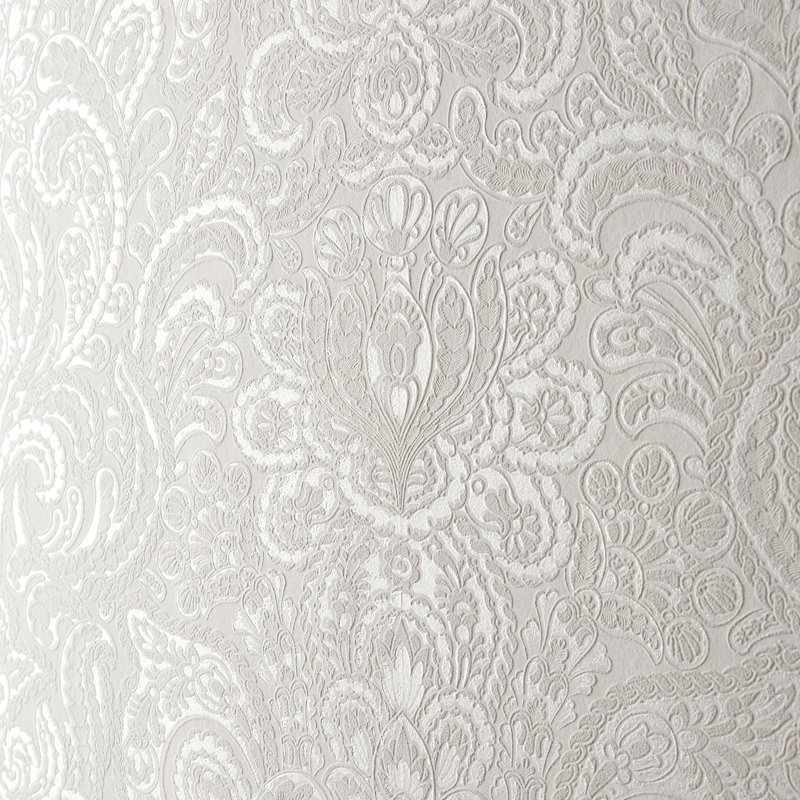 Adonea Ares 3D Embossed Metallic 33' L x 21" W Wallpaper Roll, Antique White