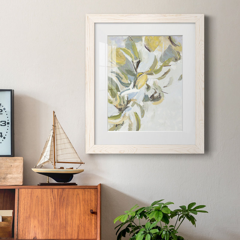 «Lemon Pears», reproduction encadrée de qualité supérieure - prête à être accrochée, Papier encadré blanc
