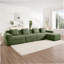 Boneless Modular 3 Seat L Shape Sectional Sofa With Deep Seat, Cloud Sectional Couch Featuring Throw Pillows And Movable Ottoman, Ideal For Family Gatherings-648881465-648881470